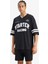 %100 Pamuk Loose Fit Bisiklet Yaka Sırt Baskılı Kısa Kollu Tişört F0188AX25SM 3