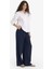 Wide Leg Cepli Yüksek Bel Standart Boy Keten Karışımlı PANTOLON F5024AX25SP 4