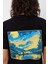 Yapay Zeka Tasarım Sırt Aplike Özel Baskılı %100 Pamuklu Penye Regular Fit T-Shirt (Vangogh) 4