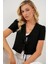 Kısa Kol Crop Bluz 958 - Siyah 1