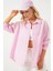 3900 Oversize Kareli Gömlek - Y.pembe 1