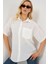 Kısa Kol Keten Görünümlü Gömlek 20336 - Beyaz 1