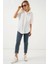 Kısa Kol Keten Görünümlü Gömlek 20336 - Beyaz 2