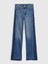 Kadın Mavi High Rise Stride Wide-Leg Jean Pantolon 6