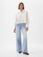 Kadın Açık Mavi High Rise Stride Wide-Leg Jean Pantolon 1