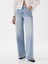 Kadın Açık Mavi High Rise Stride Wide-Leg Jean Pantolon 8