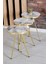 Zigon Sehpa ve Orta Sehpa Elips Gold Metal Ayak Gold Efes Set 3