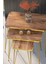 Zigon Sehpa Kr ve Orta Sehpa Kr Set Gold Ceviz Tel 1108 3