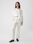 Kadın Beyaz High Rise Keten Karışımlı Pull-On Pantolon 5