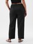 Kadın Siyah High Rise Keten Karışımlı Pull-On Pantolon 4