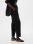 Kadın Siyah High Rise Keten Karışımlı Pull-On Pantolon 7