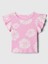 Kız Bebek Pembe Fırfır Kollu Desenli T-Shirt 1