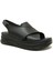 Siyah Cırtlı Anatomik Comfort Sandalet 1