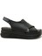 Siyah Cırtlı Anatomik Comfort Sandalet 2