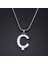 Modern Design Büyük Ç Harfli Erkek Kolye Çelik Takı Hediyelik Aksesuar 1