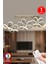 UltraNova Üçlü Renkli Kumandalı Led Avize, Alüminyum, 60x60, Modern Salon ve Oturma Odası Dekoru 3