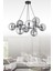 UltraNova Füme camlı 8'li metal avize, modern ve şık tasarım, 75x75 cm, çok yönlü kullanım 1