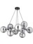 UltraNova Füme camlı 8'li metal avize, modern ve şık tasarım, 75x75 cm, çok yönlü kullanım 2
