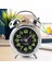 UltraNova Vintage metal masa saati, büyük boy, analog gösterge, ışıklı alarm, şık gri tasarım 4