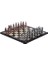 Büyük Boy Metal Osmanlı Bizans Satranç Takımı Antik ve Ceviz Desenli Mdf Ahşap Satranç Tahtası (37X37 Cm.) 2