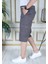 Gri Erkek Slim Fit Kapri Likralı Gabardin/kanvas Kargo Cepli Bermuda 3