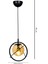 UltraNova Modern Siyah Bal Camlı Endüstriyel Sarkıt Avize, 55x24, Metal, 1 Ampüllü 2