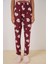 4323 Desenli Pijama Altı - Bordo 3