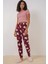 4323 Desenli Pijama Altı - Bordo 4