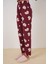 4323 Desenli Pijama Altı - Bordo 5