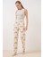 4323 Desenli Pijama Altı - Krem 4