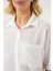 Kadın Kısa Kol Keten Görünümlü Gömlek 20336 - Beyaz 5
