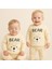 Erkek Kız Bebek Ayıcık Desenli 2’li Ribana Takım - Uzun Kollu 1