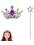 Büro Ev Ofis Etkinlik Gösteri Çocuk Kostümü Için 2parça Taraklı Prenses Tacı Silver Yıldız Asa Seti 1