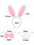Büro Ev Ofis Etkinlik Gösteri Kostümü Için 3parça Pembe Tavşan Taç Papyon Kuyruk Seti 2