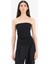 Yeni Sezon Slim Fit Dar Kesim Straplez Siyah Bluz 4