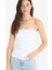 Yeni Sezon Slim Fit Dar Kesim Straplez Beyaz Bluz 3