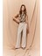 Yeni Sezon Slim Fit Dar Kesim Batik Bisiklet Yaka Tül Kolsuz Bluz 2