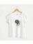 Etnik Spiral Görselli V Yaka Beyaz Tasarım Kadın T-Shirt 1