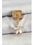 316L Çelik Sallantılı Zirkon Taşlı Çiçek Model Gold Renk Nomination Charm 1