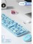 Plenfitul Mofii Sweet Serisi Renkli Kablosuz Klavye Mouse Set Türkçe Mavi 5