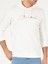 Erkek Beyaz %100 Pamuk Kapüşonlu Sweatshirt 50265562-VR013 6