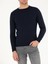 Erkek Lacivert Slim Fit Pamuk Karışımlı Bisiklet Yaka Basic Triko Kazak 50257379-VR033 6