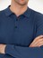 Erkek İndigo Slim Fit Pamuk Karışımlı Polo Yaka Basic Triko Kazak 50257384-VR028 7