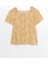 Yeni Sezon Kare Yaka Keten Karisimli Kiz Cocuk Crop Bluz - S5G082Z4 3