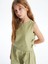 Yeni Sezon Bisiklet Yaka Fiyonk Detayli Kiz Cocuk Crop Bluz - S5ER94Z4 1