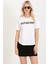High-Low Yuvarlak Etek Uçlu Kısa Kollu Bisiklet Yaka Baskılı T-Shirt 2