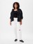 Kadın Beyaz High Rise Cheeky Straight Jean Pantolon 5