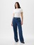 Kadın Koyu Mavi Mid Rise '90S Loose Çizgili Carpenter Jean Pantolon 5
