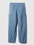 Kadın Mavi High Rise Pull-On Kargo Jean Pantolon 2