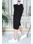 Siyah Erkek Slim Fit Kapri Likralı Gabardin/kanvas Kargo Cepli Bermuda 3
